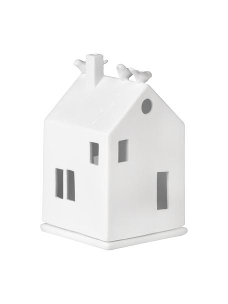 Porseleinen lichthuisje Living, Porselein, Wit, B 7 x H 13 cm