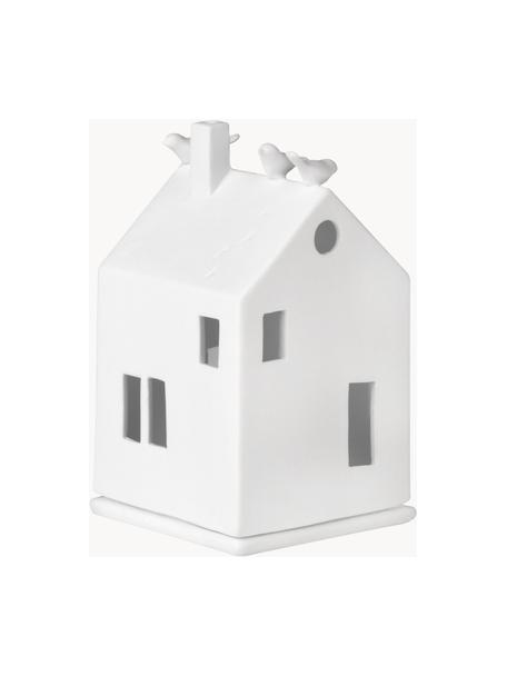 Świecznik domek z porcelany Living, Porcelana, Biały, S 7 x W 13 cm