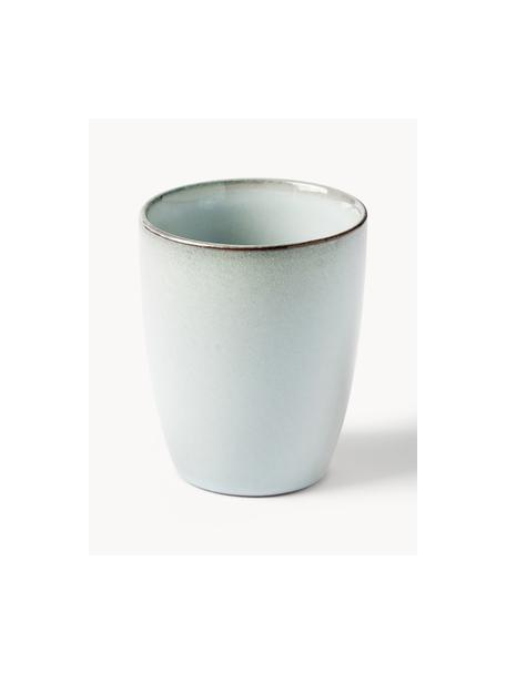 Ručně vyrobený pohárek z kameniny Thalia, 2 ks, Kamenina, Modrá, šedá, Ø 9 cm, V 11 cm