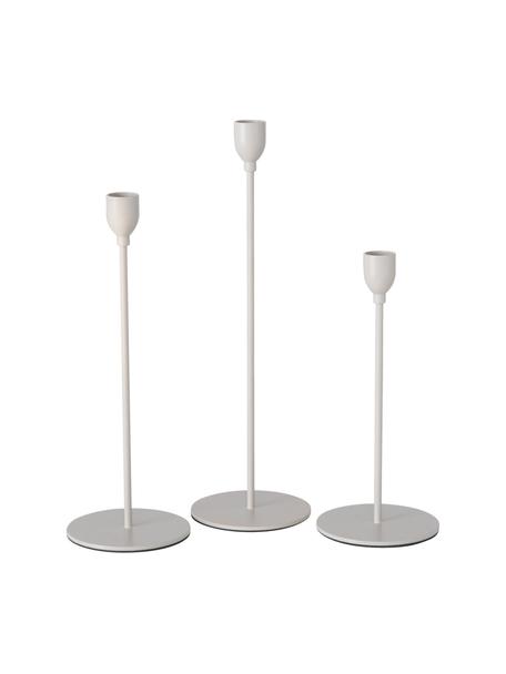 Ensemble de porte-bougies Malte, 3 élém., Métal, Beige, Lot de différentes tailles