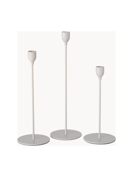 Candelabro Malte, 3 uds., Metal, Beige, Set de diferentes tamaños