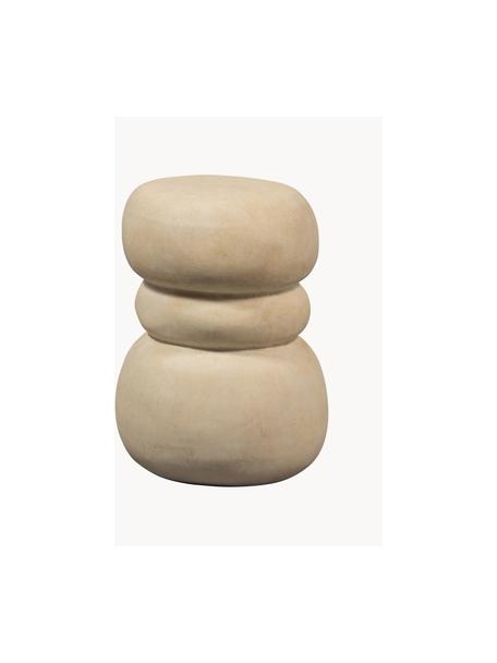 Garten-Beistelltisch Yvo in organischer Form, Tonfaser, Beige, B 37 x H 47 cm