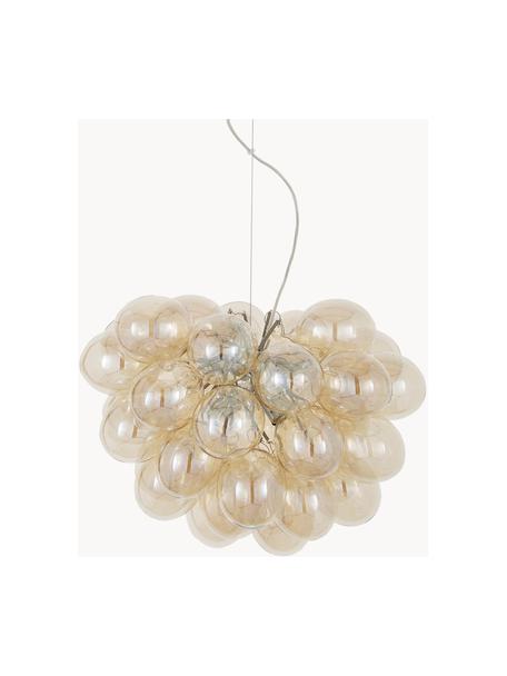 Lampada a sospensione con sfere di vetro Gross, Baldacchino: nichel cromato, Beige, Ø 50 x Alt. 45 cm