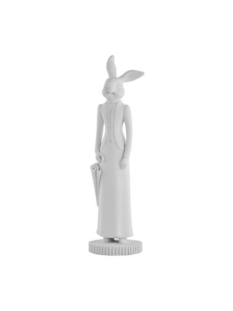 Lapin de Pâques décoratif fait main Semina, Polyrésine, Blanc, Ø 6 x haut. 25 cm