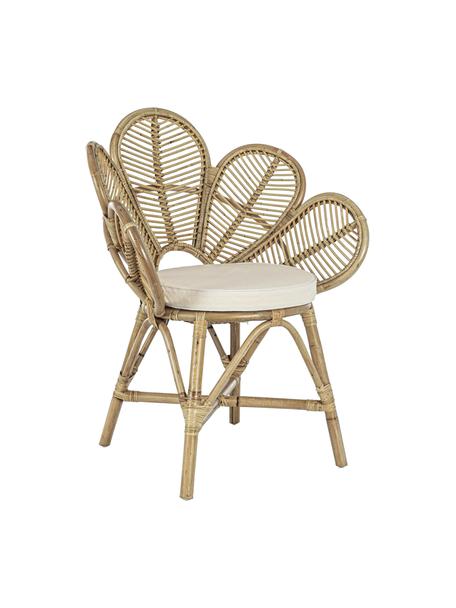 Krzesło ogrodowe z rattanu Flores, Stelaż: rattan, Rattan, beżowy, S 77 x G 62 cm