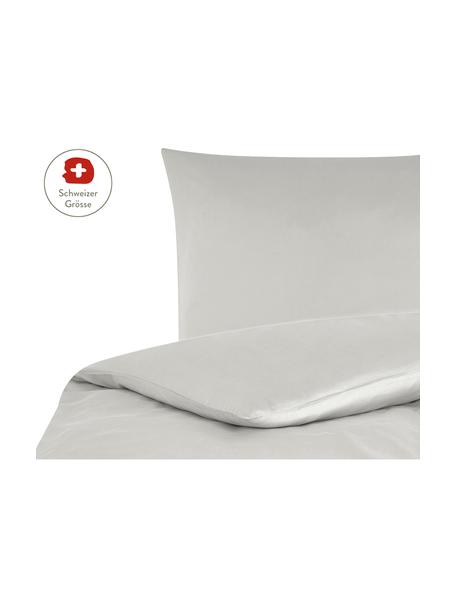 Baumwollsatin-Bettdeckenbezug Comfort in Hellgrau, Webart: Satin, leicht glänzend Fa, Hellgrau, 160 x 210 cm
