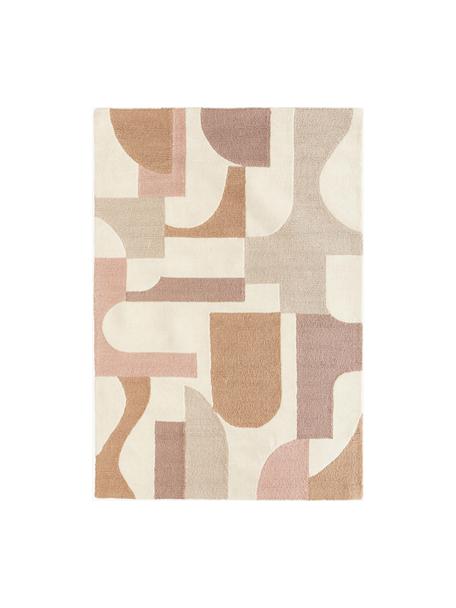 Ručně všívaný vlněný koberec s různou výškou povrchu Corin, Odstíny béžové, Š 80 cm, D 150 cm (velikost XS)