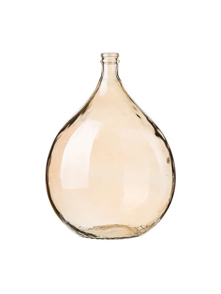 Vloervaas Drop van gerecycled glas in amberkleuren, Gerecycled glas, GRS-gecertificeerd, Amberkleurig, transparant, Ø 40 x H 56 cm