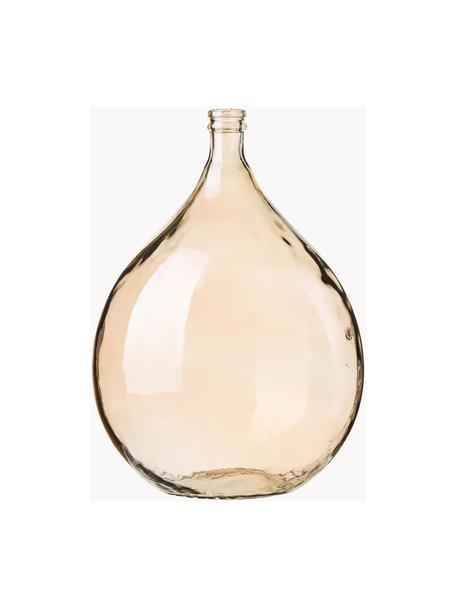 Bodenvase Drop aus recyceltem Glas, H 56 cm, Recyceltes Glas, Hellbraun, Ø 40 x H 56 cm