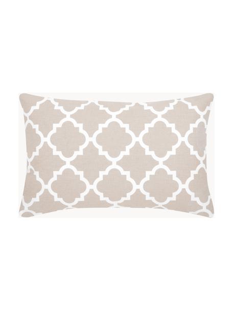 Housse de coussin rectangulaire imprimé graphique Lana, Coton, Beige, larg. 30 x long. 50 cm