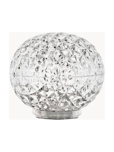 Kleine mobile LED-Tischlampe Mini Planet, dimmbar, Transparent, Silberfarben, Ø 16 x H 14 cm