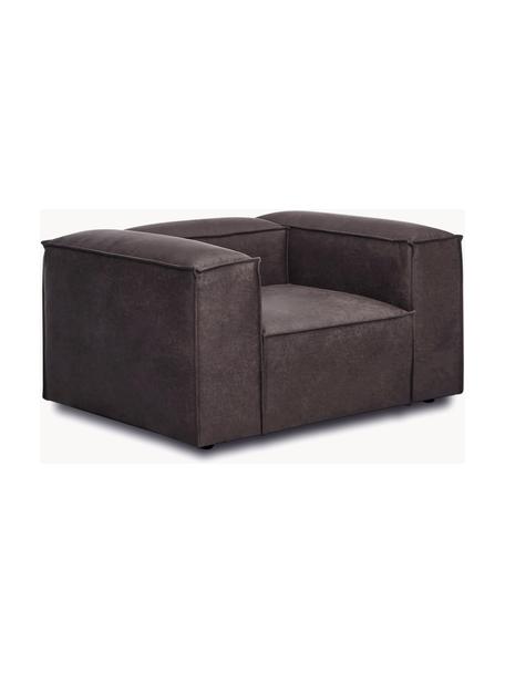 Fotel ze skóry z recyklingu Lennon, Tapicerka: skóra z recyklingu (70% s, Stelaż: lite drewno, sklejka, Nogi: tworzywo sztuczne, Skóra taupe, S 130 x G 101 cm