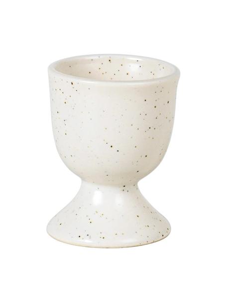 Handgemachte Eierbecher Nordic Vanilla, 2 Stück, Steingut, Cremeweiß, gesprenkelt, Ø 5 x H 6 cm