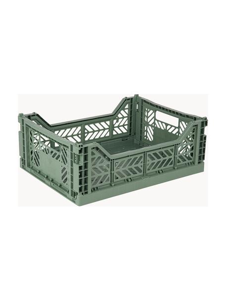 Caisson de rangement pliable Midi, larg. 40 cm, Plastique, Vert sauge, larg. 40 x prof. 30 cm