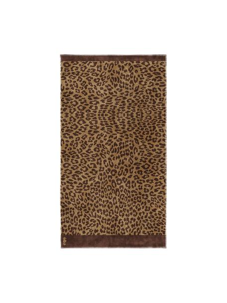 Strandtuch Jaguar mit Animalprint, Webart: Velours, Beige, Braun, B 100 x L 180 cm