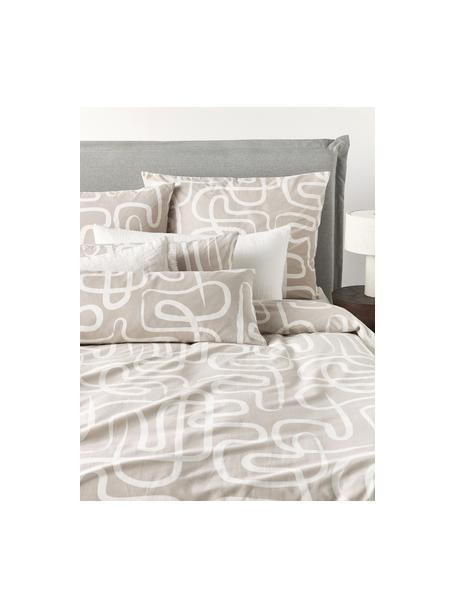 Baumwoll-Bettdeckenbezug Malu, Webart: Renforcé Fadendichte 144 , Hellbeige, Weiß, B 135 x L 200 cm