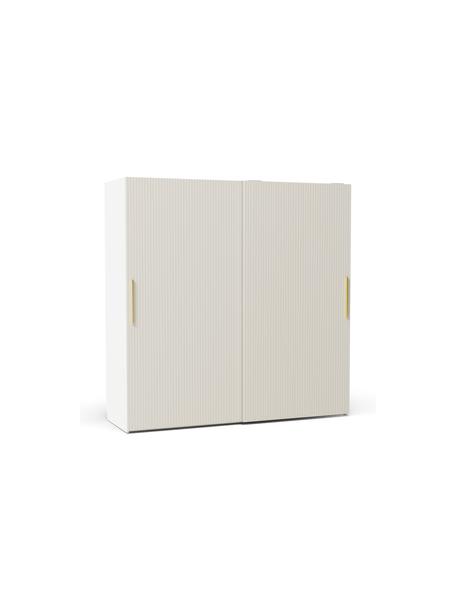 Modulaire schuifdeurkast Simone, 200 cm breed, diverse varianten, Hout, beige, Basis interieur, B 200 x H 200 cm