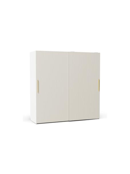 Modulární šatní skříň s posuvnými dveřmi Simone, šířka 200 cm, různé varianty, Dřevo, béžová, Interiér Basic, V 200 cm