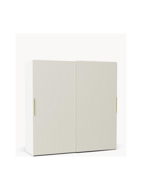 Modulární šatní skříň s posuvnými dveřmi Simone, šířka 200 cm, různé varianty, Dřevo, světle béžová, Interiér Basic, Š 200 x V 200 cm