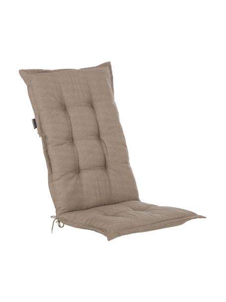 Einfarbige Hochlehner-Stuhlauflage Panama in Taupe, Bezug: 50% Baumwolle, 50% Polyes, Taupe, B 50 x L 123 cm