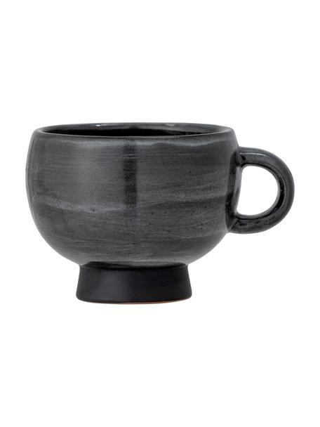 Tasse faite main avec émail réactif Emilo, Grès cérame, Anthracite, Ø 9 x haut. 7 cm, 300 ml