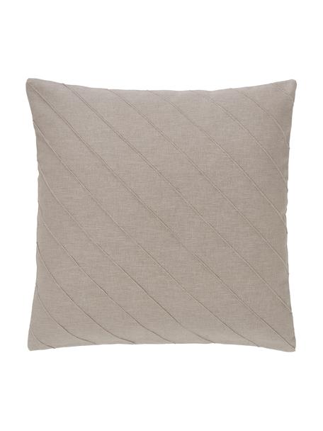 Poszewka na poduszkę z lnu Malia, 55% len, 45% bawełna, Beżowy, S 45 x D 45 cm