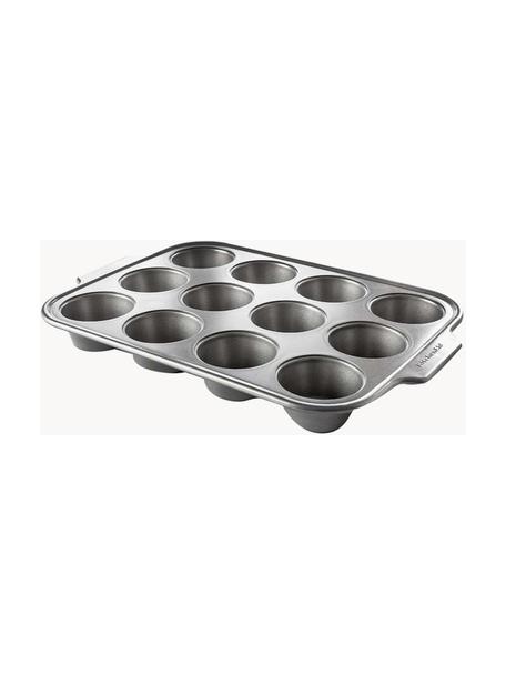 Muffinvorm Bakery met antiaanbaklaag, Staal, gealumineerd, Donkergrijs, L 37 cm, B 29 cm, H 5 cm