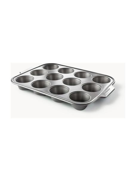 Molde muffins antiadherente BAkery, Acero aluminizado, Gris oscuro, Largo 37 cm, Ancho 29 cm, Alto 5 cm