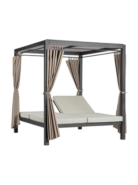 Dubbele zonnebed Dream met luifel, Frame: gepoedercoat aluminium, Zwart, B 188 x H 205 cm