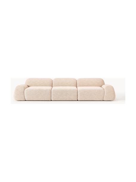 Modulares Sofa Wolke (4-Sitzer) aus Bouclé, Bezug: Bouclé (96 % Polyester, 4, Bouclé Peach, B 343 x T 118 cm