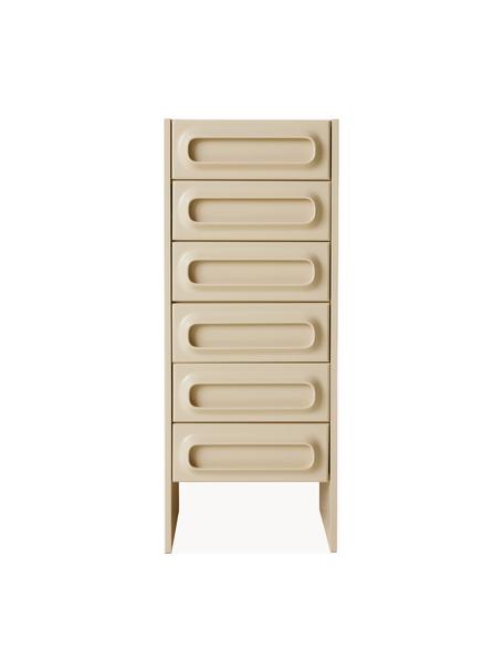 Highboard Space, Mitteldichte Holzfaserplatte (MDF), Cremeweiß, B 43 x H 113 cm