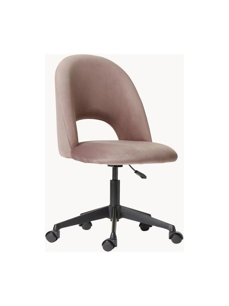 Samt-Schreibtischstuhl Rachel, höhenverstellbar, Bezug: Samt (Hochwertiger Polyes, Beine: Metall, pulverbeschichtet, Samt Altrosa, B 65 x T 66 cm
