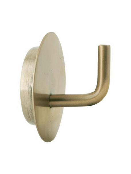 Metalen wandhaken Lema, 2 stuks, Gecoat aluminium, Messingkleurig, Ø 4 x D 3 cm