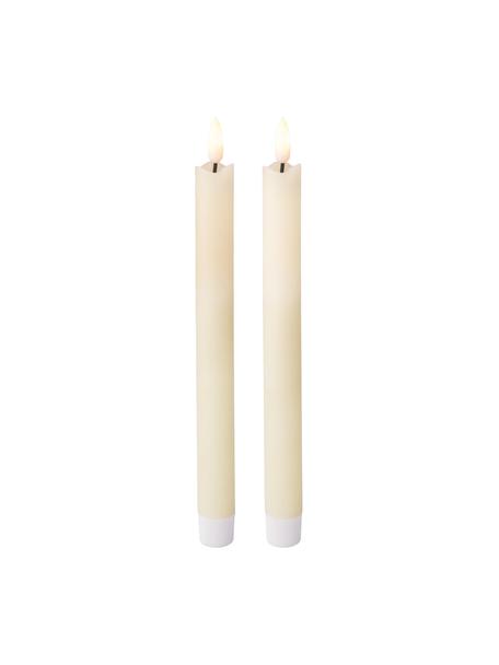 Chandelles LED Bonna, 2 pièces, Cire, Blanc crème, Ø 2 x haut. 24 cm