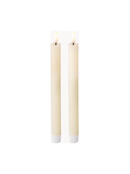 LED dinerkaarsen Bonna, 2 stuks, Was, Crèmewit, H 24 cm