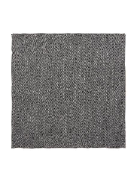 Servilletas de lino Audra, 6 uds., 100% lino, Gris oscuro, An 46 x L 46 cm