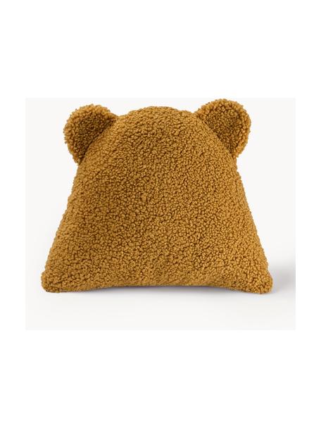 Plyšový mazlicí polštář Bear, Hořčicově žlutá, Š 37 cm, D 40 cm