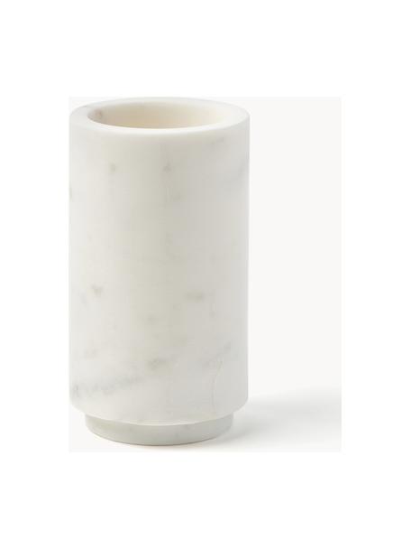 Tazza per spazzolino in marmo Simba, Marmo, Bianco marmorizzato, Ø 8 x Alt. 14 cm