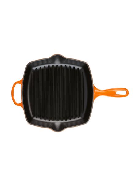 Sartén grill cuadrada de hierro fundido Signature Collection, Hierro esmaltado, Naranja, negro, An 44 x Al 5 cm