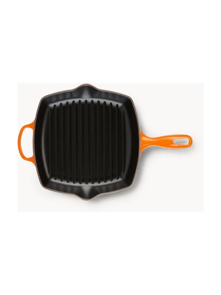 Poêle grill carrée en fonte Signature Collection, Fonte, émaillée, Orangé, larg. 44 x haut. 5 cm