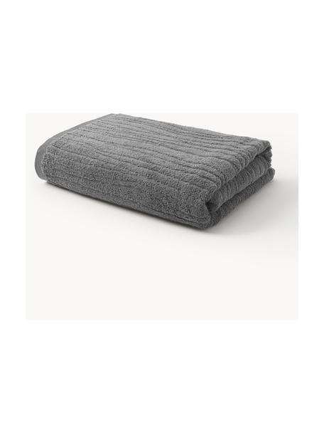 Asciugamano in cotone in varie misure Audrina, Grigio scuro, Telo bagno, larg. 100 x lung. 150 cm