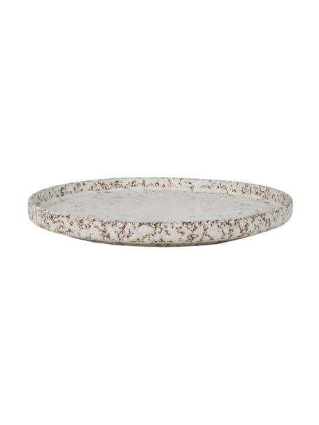 Plato postre con esmalte reactivo Salt, 6 uds., Gres esmaltado, Gris claro moteado, Ø 20 x Al 2 cm