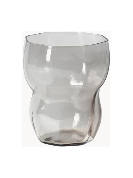 Mundgeblasene Wassergläser Limfjord, 4 Stück, Glas, mundgeblasen, Grau, transparent, Ø 9 x H 11 cm, 350 ml