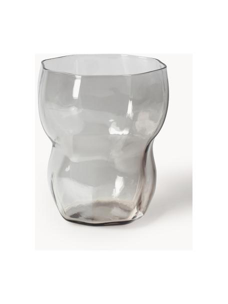 Mundgeblasene Wassergläser Limfjord, 4 Stück, Glas, mundgeblasen, Grau, transparent, Ø 9 x H 11 cm, 350 ml