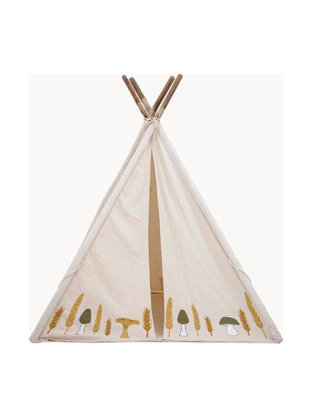 Kindertipi Millo van katoen, Frame: bamboe, Lichtbeige, B 110 x H 127 cm