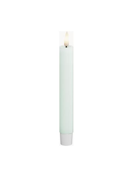 Ręcznie wykonana świeca stołowa LED Real Flame, W 15 cm, 2 szt., Tworzywo sztuczne, wosk z powłoką żywiczną, Szałwiowy zielony, W 15 cm