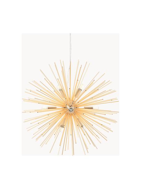 Veľká závesná dizajnová lampa Soleil, Odtiene zlatej, Ø 72 cm