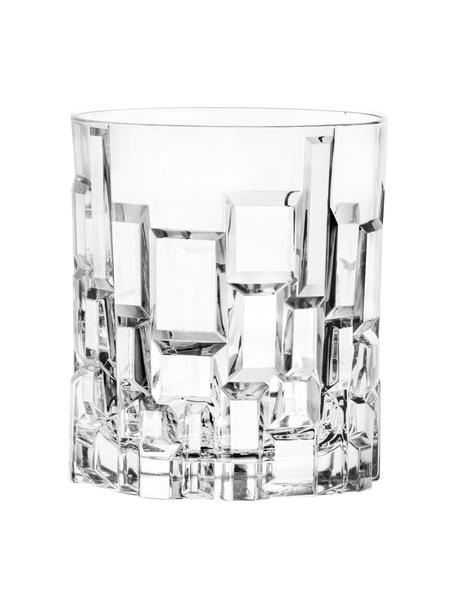 Kristallen glazen Etna met reliëf, 6 stuks, Kristalglas, Transparant, Ø 8 x H 9 cm
