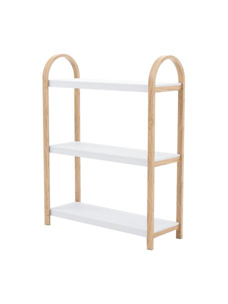 Scaffale in metallo con struttura in legno Bellwood, Struttura: legno, Bianco, legno chiaro, Larg. 72 x Alt. 90 cm