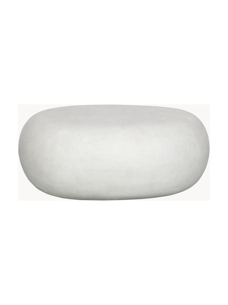 Ovaler Gartencouchtisch Pebble, Faserton, Weiß, Beton-Optik, B 65 x H 31 cm